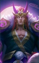 Valir wearing the Demonlord skin, in-game portrait