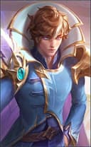 Xavier wearing the Verdict of Light skin, in-game portrait