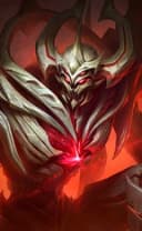 Zhask wearing the Bone Flamen skin, in-game portrait